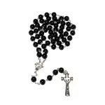 Srebrny różaniec z czarnym onyksem